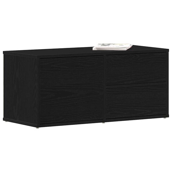 vidaXL Gabinete de TV Roble Negro 80 x 34 x 36 cm Madera contrachapada