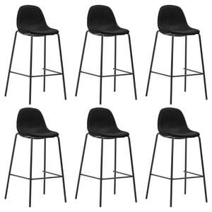 vidaXL Taburetes de cocina 6 unidades tela negro