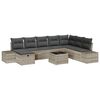vidaXL Conjunto de sof&aacute; de jard&iacute;n 9 uds. Gris Claro rat&aacute;n sint&eacute;tico