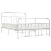 vidaXL Estructura cama sin colchón con estribo metal blanco 140x190 cm