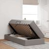 vidaXL Cama con almacenamiento y colch&oacute;n Taup&eacute; 90 x 200 cm Poli&eacute;ster