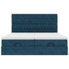 vidaXL Cama otomana con colchones y luces LED azul oscuro 200x200 cm