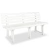 vidaXL Banco de jard&iacute;n pl&aacute;stico blanco 145,5 cm