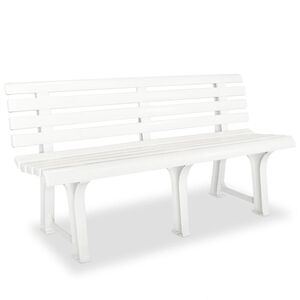 vidaXL Banco de jard&iacute;n pl&aacute;stico blanco 145,5 cm