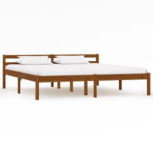 vidaXL Estructura cama sin colch&oacute;n madera pino marr&oacute;n miel 160x200 cm