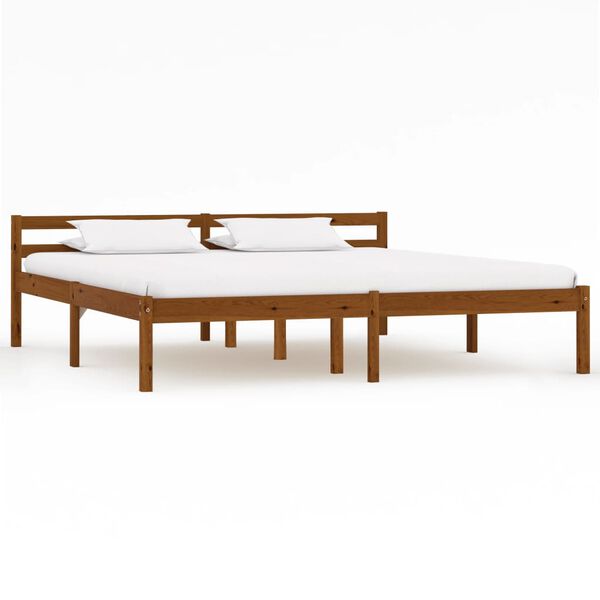 vidaXL Estructura cama sin colch&oacute;n madera pino marr&oacute;n miel 160x200 cm