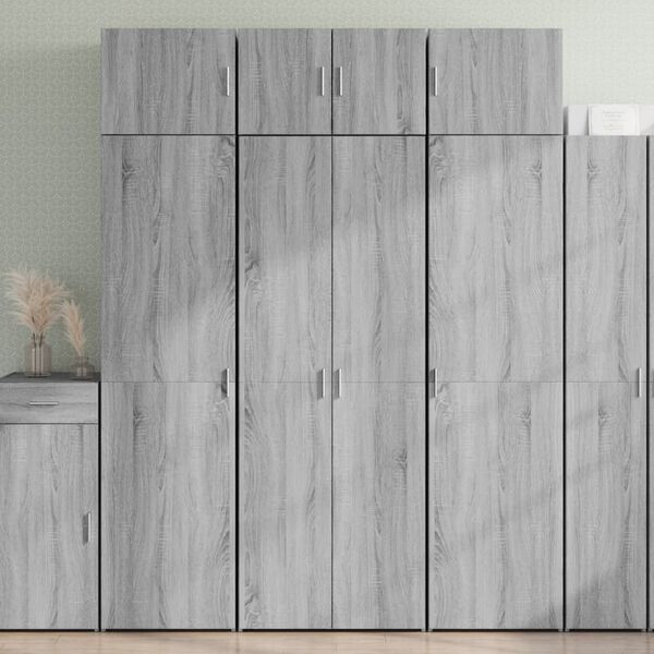 vidaXL Aparador alto madera de ingenier&iacute;a gris Sonoma 70x42,5x185 cm