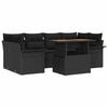 vidaXL Conjunto de sof&aacute; de jard&iacute;n 7 uds. Negro Polirat&aacute;n