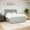 vidaXL Cama box spring con colch&oacute;n terciopelo gris claro 200x200 cm
