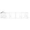 vidaXL Perrera de exterior con techo acero galvanizado plata 10x8x2,5m