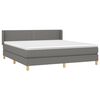vidaXL Cama box spring con colch&oacute;n tela gris oscuro 180x200 cm