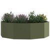 vidaXL Jardinera Verde Oliva 120 x 120 x 35 cm Acero