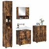 vidaXL Juego de muebles de ba&ntilde;o con almacenamiento 4 pcs Roble ahumado