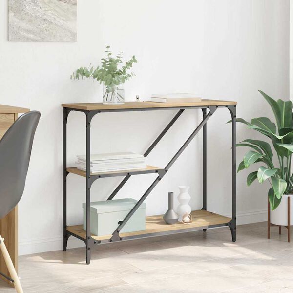 vidaXL Mesa Consola Roble artesanal 88,5 x 30 x 75 cm