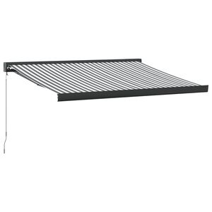 vidaXL Toldo retr&aacute;ctil aluminio y tela gris antracita y blanco 3x2,5 m