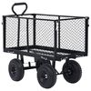 vidaXL Carrito de mano de jardín negro 350 kg