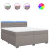 vidaXL Cama box spring con colch&oacute;n tela gris taupe 200x200 cm