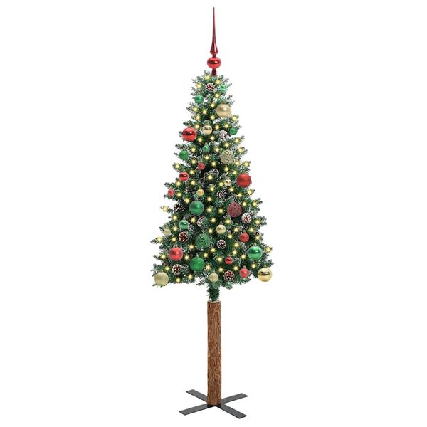 vidaXL &Aacute;rbol de Navidad Delgado con 150 LED con soporte Verde 150 cm