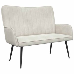 vidaXL Sof&aacute; de 2 Plazas Crema 115 x 61 x 87 cm Terciopelo