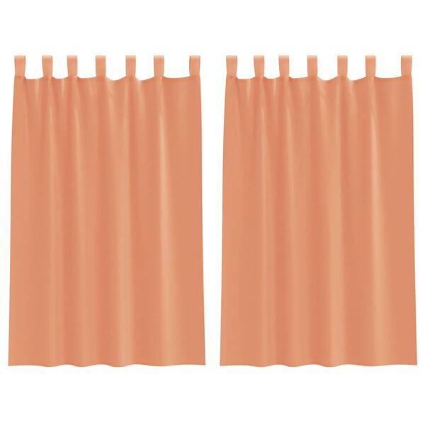 vidaXL Cortinas de gasa con trabillas 2 uds terracota 140x175 cm