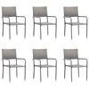 vidaXL Sillas comedor de jard&iacute;n apilables 6 uds rat&aacute;n sint&eacute;tico gris