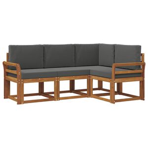 vidaXL Conjunto de sof&aacute;s de exterior 4 pcs Natural y Antracita