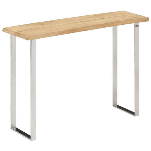 vidaXL Mesa consola con borde natural madera mango maciza 105x33x76 cm