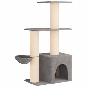 vidaXL &Aacute;rbol para gatos con postes de sisal Gris Claro 133 cm