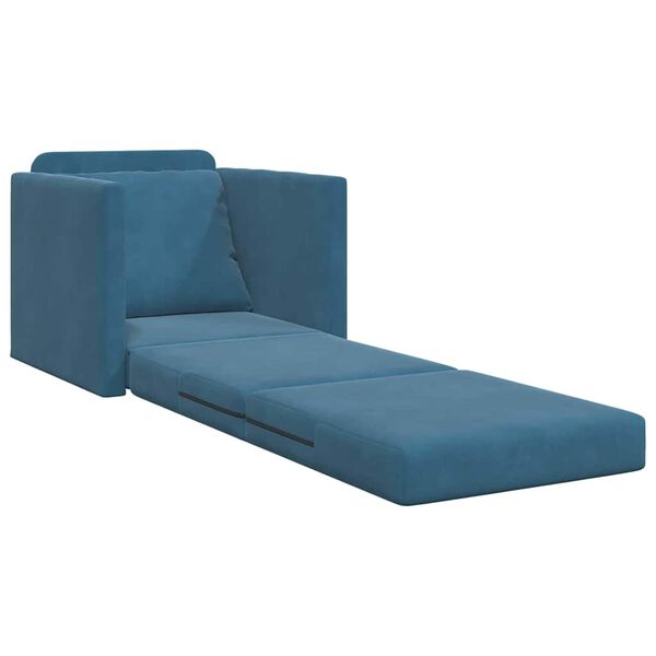 vidaXL Sofá cama Azul 74 x 77 x 81 cm Terciopelo