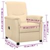 vidaXL Sill&oacute;n reclinable el&eacute;ctrico de tela crema