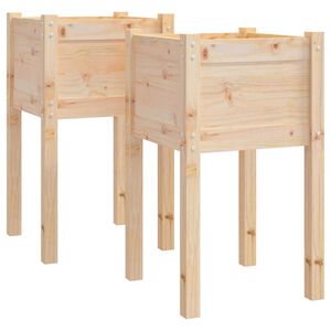 vidaXL Jardineras 2 uds madera maciza de pino 40x40x70 cm