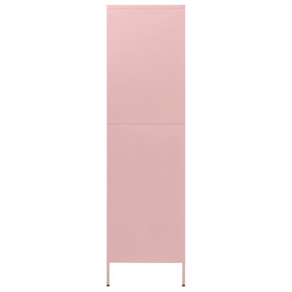 vidaXL Armario de acero rosa 90x50x180 cm