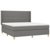 vidaXL Cama box spring colch&oacute;n y luces LED tela gris oscuro 160x200 cm