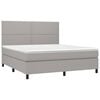 vidaXL Cama box spring colch&oacute;n y luces LED tela gris claro 180x200 cm