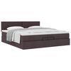 vidaXL Estructura de cama otomana con colch&oacute;n marr&oacute;n oscuro 200x200 cm