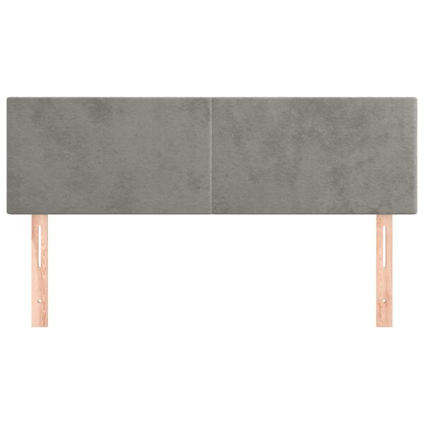 vidaXL Cabeceros terciopelo gris claro 144x5x78/88 cm