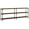 vidaXL Mesa consola madera de ingenier&iacute;a roble ahumado 200x29x75 cm