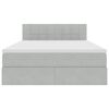vidaXL Cama con almacenamiento y LED con LED Gris Claro 140 x 190 cm