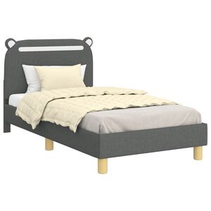 vidaXL Cama para niños con cabecero Gris oscuro 80 x 160 cm tela