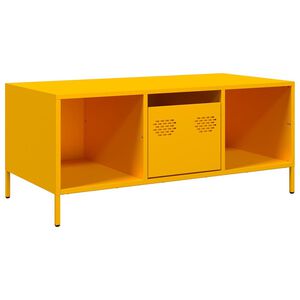 vidaXL Mesa de centro acero laminado en fr&iacute;o amarillo 101,5x50x43,5 cm