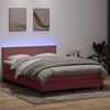 vidaXL Cama box spring con colch&oacute;n y LED terciopelo rosa 160x220 cm