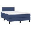 vidaXL Cama box spring con colch&oacute;n tela azul 120x190 cm