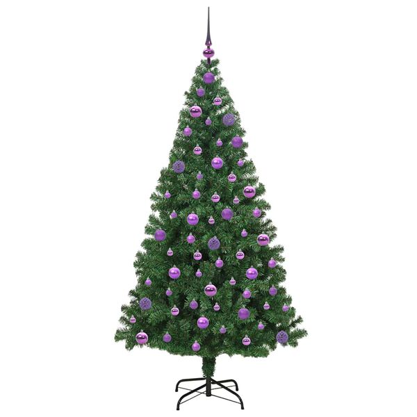 vidaXL &Aacute;rbol de Navidad artificial Verde 180 cm PVC y Acero y Pl&aacute;stico