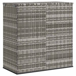 vidaXL Ba&uacute;l de cojines para jard&iacute;n de rat&aacute;n PE gris 100x49x103,5 cm