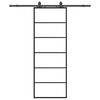 vidaXL Puerta corredera con juego herrajes negro 76x205 cm ESG vidrio