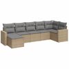 vidaXL Set sof&aacute;s de jard&iacute;n 7 piezas y cojines rat&aacute;n sint&eacute;tico beige