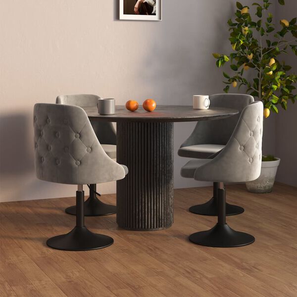 vidaXL Sillas de comedor 4 unidades terciopelo gris claro