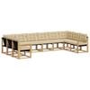 vidaXL Conjunto de sof&aacute;s de exterior con coj&iacute;n 10 pcs y Beige
