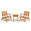 vidaXL Juego de bistr&oacute; 3 piezas madera maciza de acacia