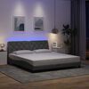 vidaXL Estructura de cama con LED sin colch&oacute;n gris claro 180x200 cm